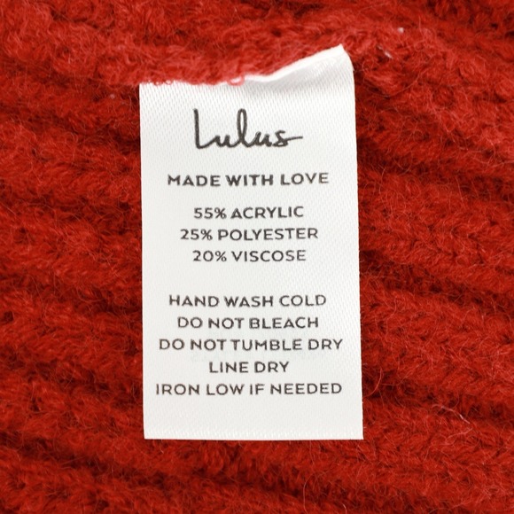 Lulus Impressive Comfort Red Chunky Open-Front Knit Shawl Collar‎ Cardigan XS - Picture 6 of 8